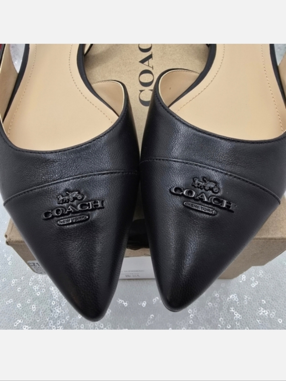 Coach Valerie Classic Slingback Black Leather Slip On Flats Women's 9.5 - Picture 9 of 11
